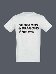 An image of a Dungeons &amp; Dragons &amp; Drinks shirt.