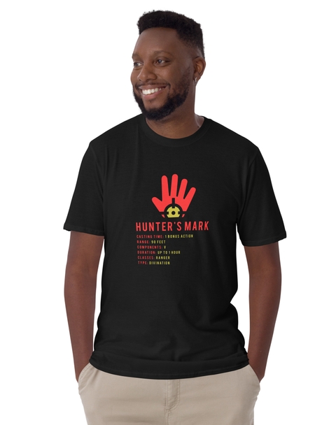 <p>Hunters Mark <span class="text-dnd-red">T-Shirt</span></p>
