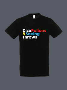 Dice Potions & Saving Throws Tshirt Black Dice Potions & Saving Throws Tshirt Black