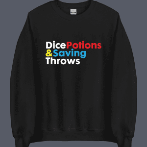 Dice Potions & Saving Throws Sweatshirt Black
