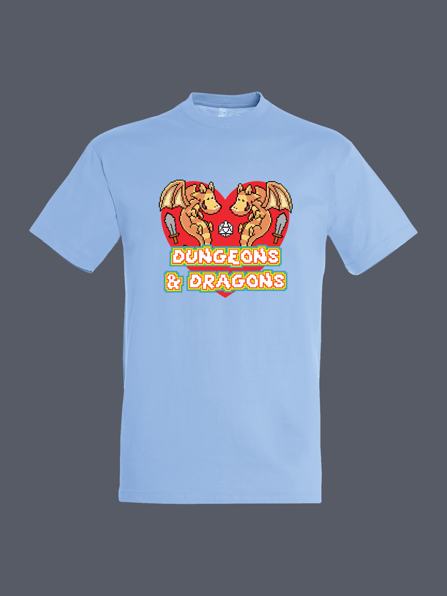 Pixel Heart Tshirt Blue