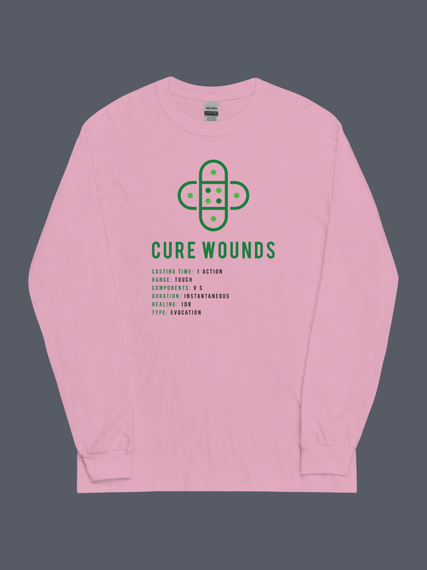 Cure Wounds Long Sleeve Tee Pink