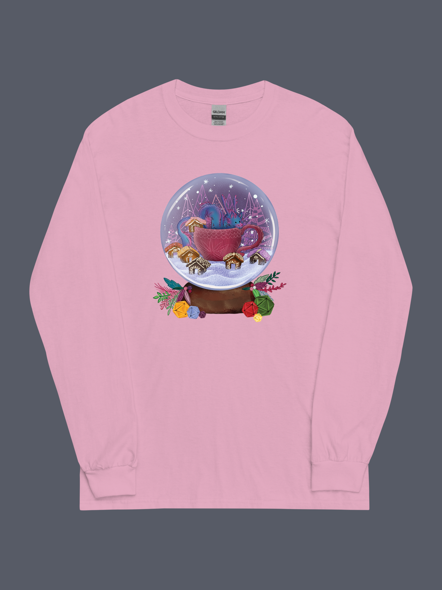 Snow Globe long Sleeve Tee Pink