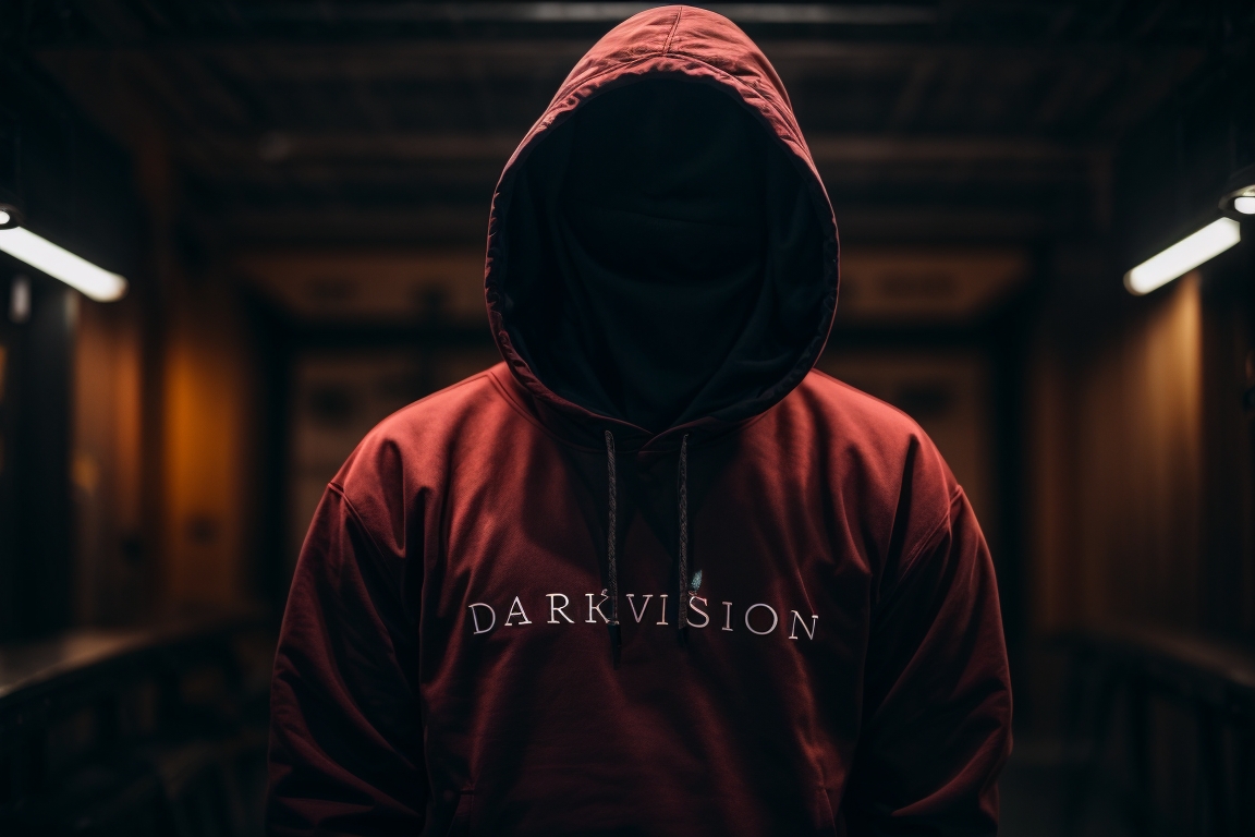 PhotoReal_hoodie_with_the_text_Darkvision_written_on_it_0
