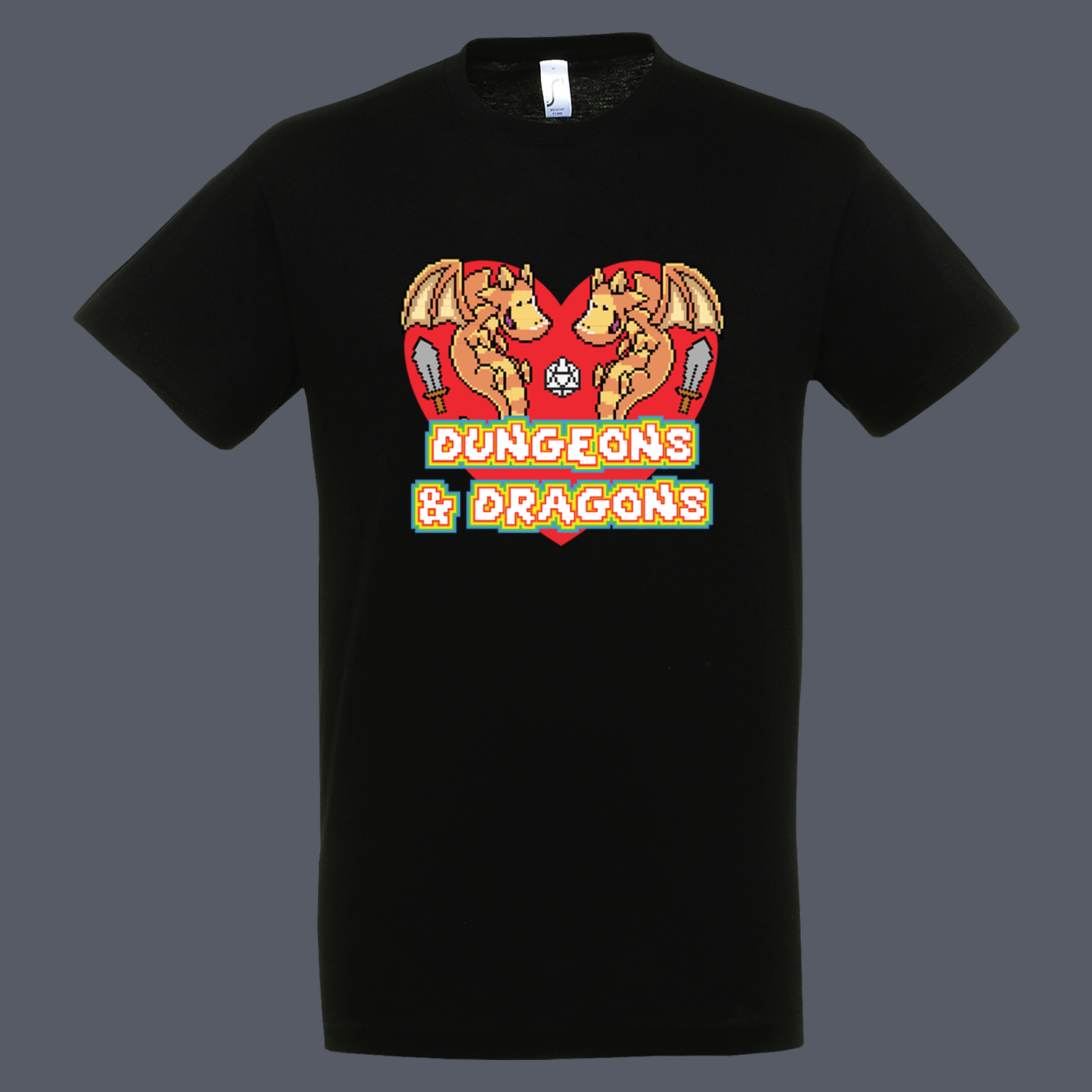 Pixel Heart Tshirt Black