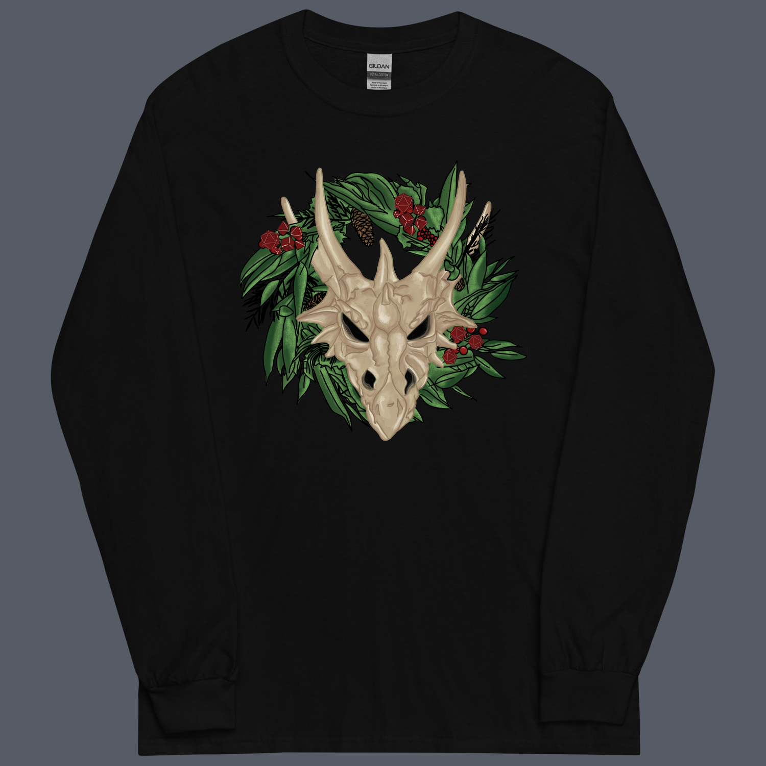 Wreath Of The Dragon long Sleeve Tee Black